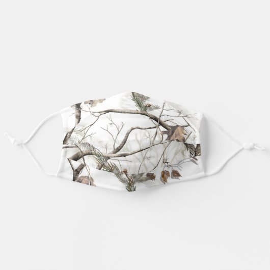 Winter Camo Adult Cloth Face Mask (Front, Unfolded)