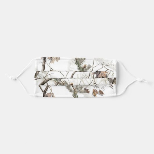 Winter Camo Adult Cloth Face Mask (Front, Folded)