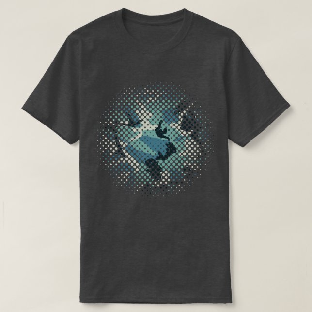 Winter Camo Pattern Halftone T-Shirt (Design Front)
