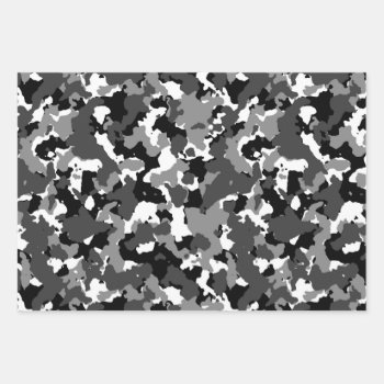 Winter Camo Pattern Wrapping Paper Sheets by UDDesign at Zazzle