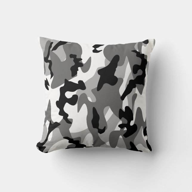 Winter Camo Throw Pillow (Front)