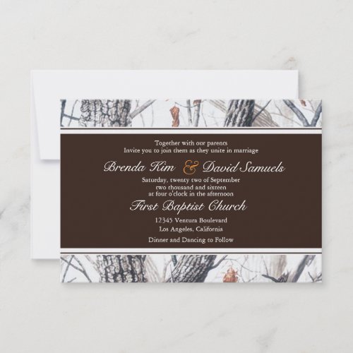 Winter Camo Wedding Invitation