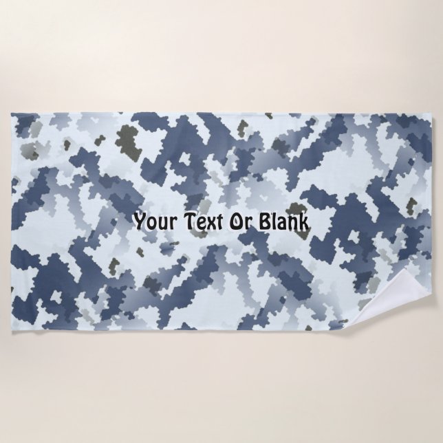 Winter Camouflage Beach Towel (Front)