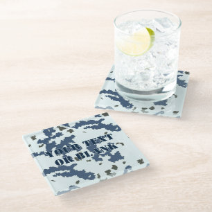 Winter Camouflage Glass Coaster