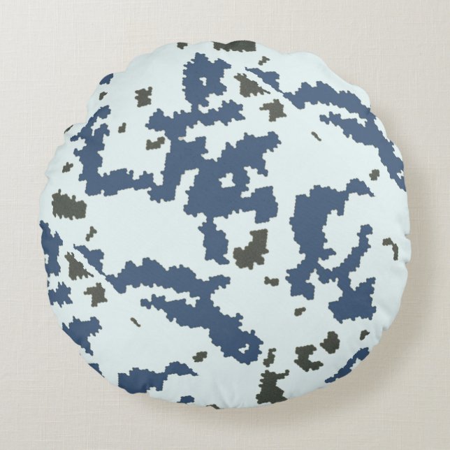 Winter Camouflage Round Pillow (Front)
