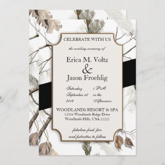 Winter Camouflage Wedding Invitation | Zazzle