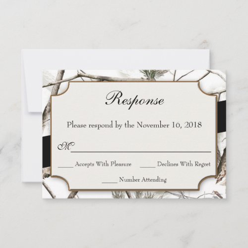 Winter Camouflage Wedding RSVP Cards