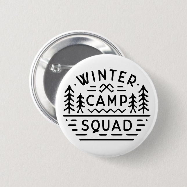 Winter camp squad crew matching friends scout button (Front & Back)
