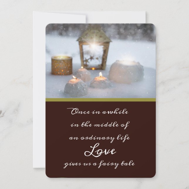 Winter Candles & Snow Invitation (Front)