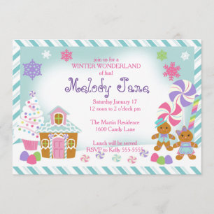Winter Candy Land Invitation