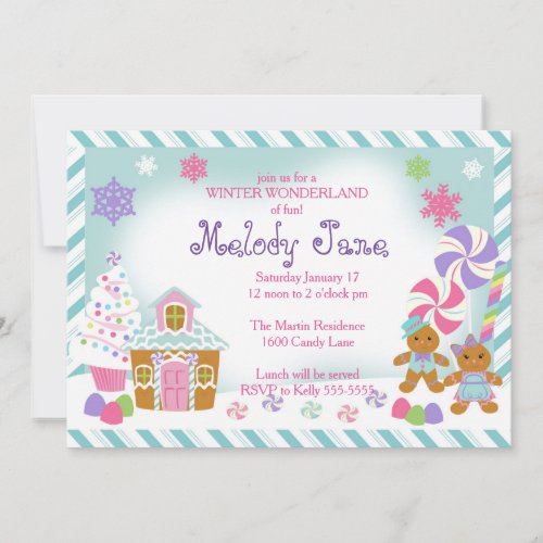 Winter Candy Land Invitation