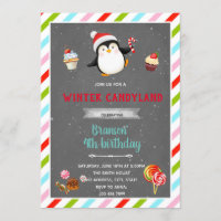 Winter candyland theme Invitation