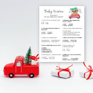Winter car Baby Trivia Baby Shower Game