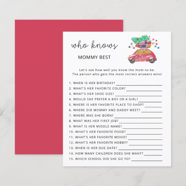 Winter car \ Who knows mommy best game (Front/Back)