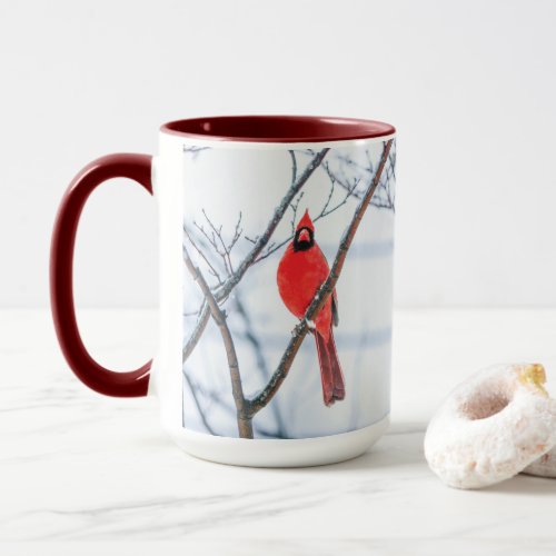 Winter Cardinal Birdwatching Coffee Mug