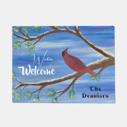 Winter Cardinal Doormat