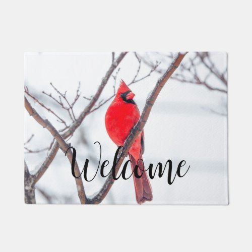 Winter Cardinal Doormat