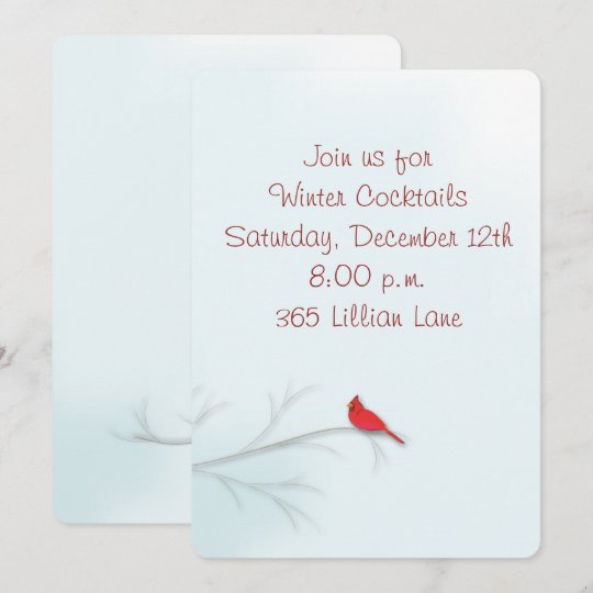 Winter Cardinal Editable Invitation Card | Zazzle.com
