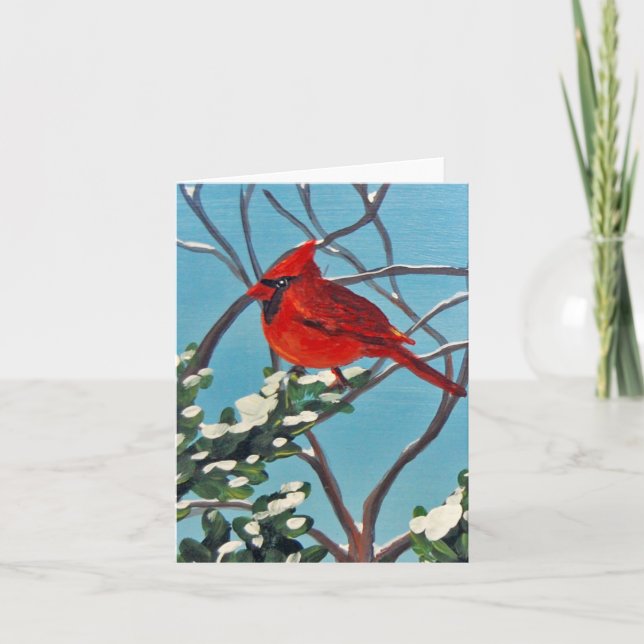 Winter Cardinal Folded Card (Front)