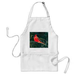 Winter Cardinal in Snowstorm - Enhanced Adult Apron