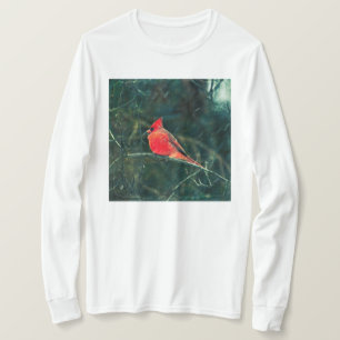 Winter Cardinal in Snowstorm - Enhanced T-Shirt