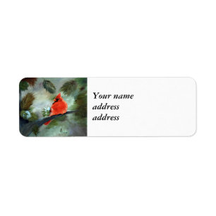 Winter Cardinal Label