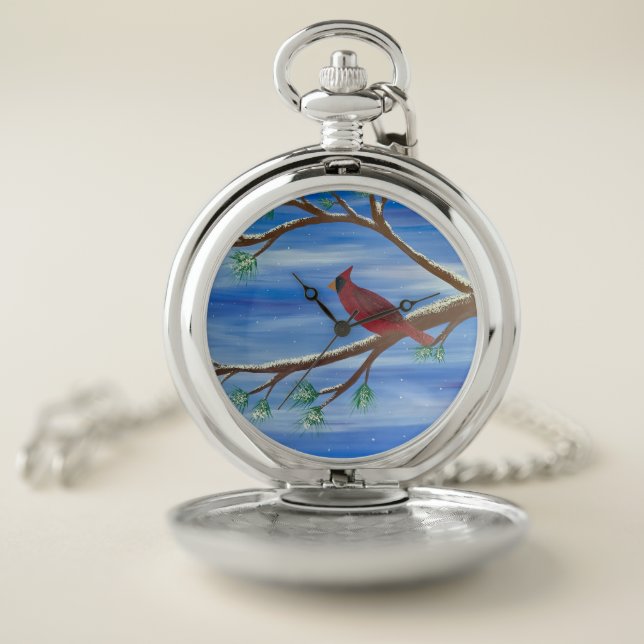 Winter Cardinal Pocket Watch (Inside)