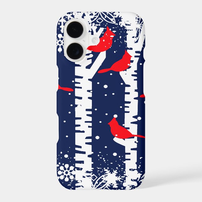 Winter Cardinal Scene Iphone Case (Back)