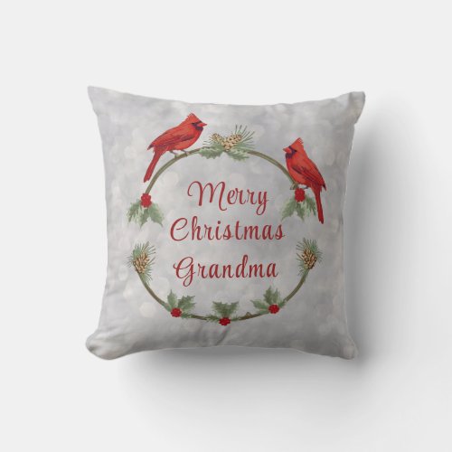 Winter Cardinals and Pines Pillow