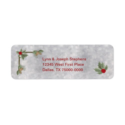 Winter Cardinals and Pines Return Address Label