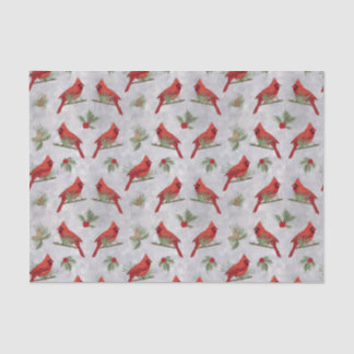 Winter Cardinals and Pines Tissue Paper