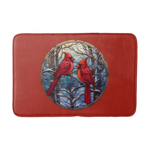 Winter Cardinals Bath Mat