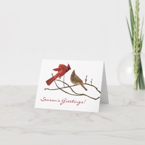 Winter Cardinals Christmas Holiday Card