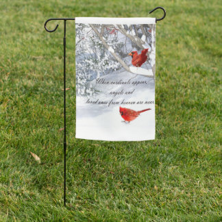 winter cardinals garden flag