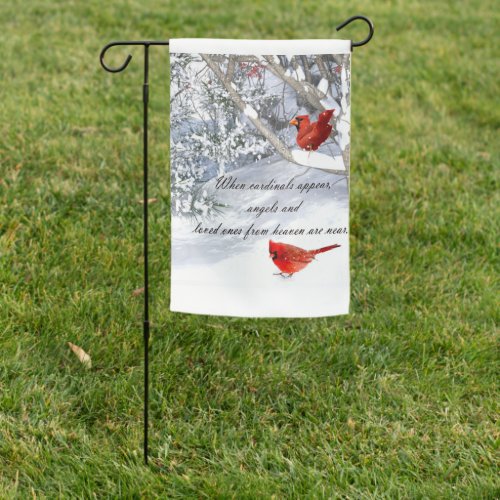 winter cardinals garden flag