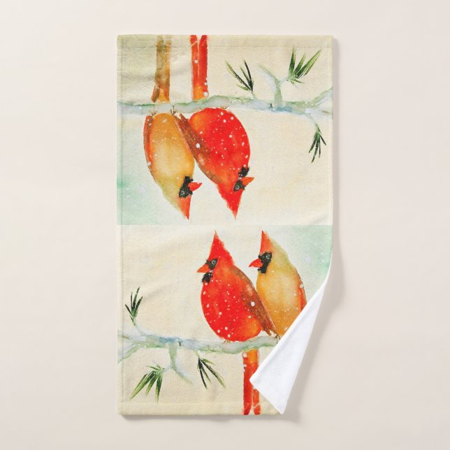 Winter Cardinals Hand Towel (Hand Towel)