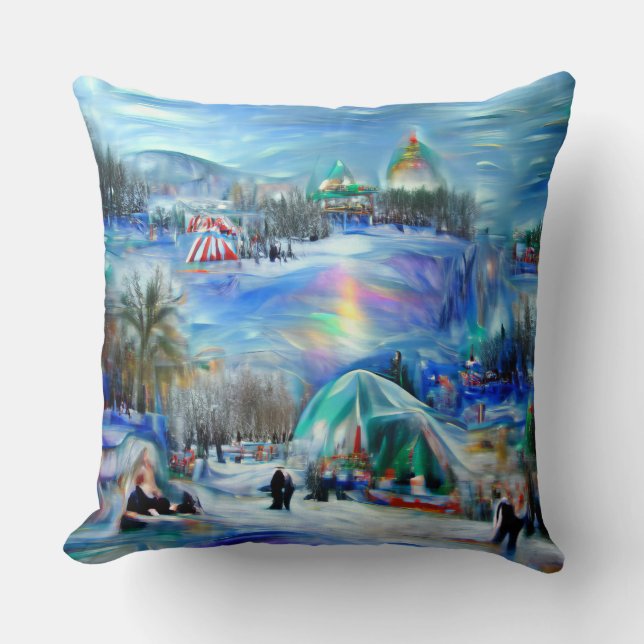 Winter Carnival  Throw Pillow (Front)