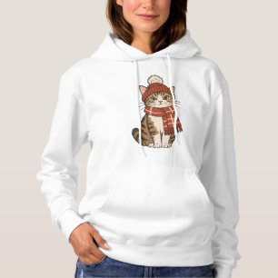 Winter Cat Mom - Cozy Cat Lady Hoodie Winter Cat
