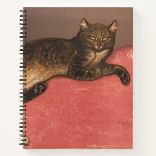 Winter Cat on Cushion Vintage Cat Portrait Notebook