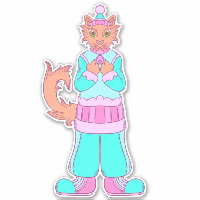 Winter Cat Sticker (Front)