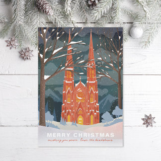 Winter Cathedral Illustrated Christmas Holiday Card