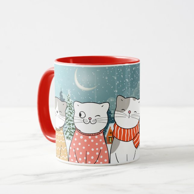 Winter Cats Mug (Front Left)