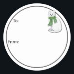 Winter Cats Sticker<br><div class="desc">A cat dressed for winter. See coordinating wrapping paper.</div>