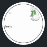 Winter Cats Sticker<br><div class="desc">A cat dressed for winter. See coordinating wrapping paper.</div>