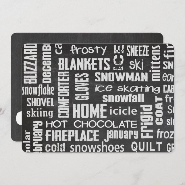 Winter Celebration Word Cloud Invite (Front/Back)