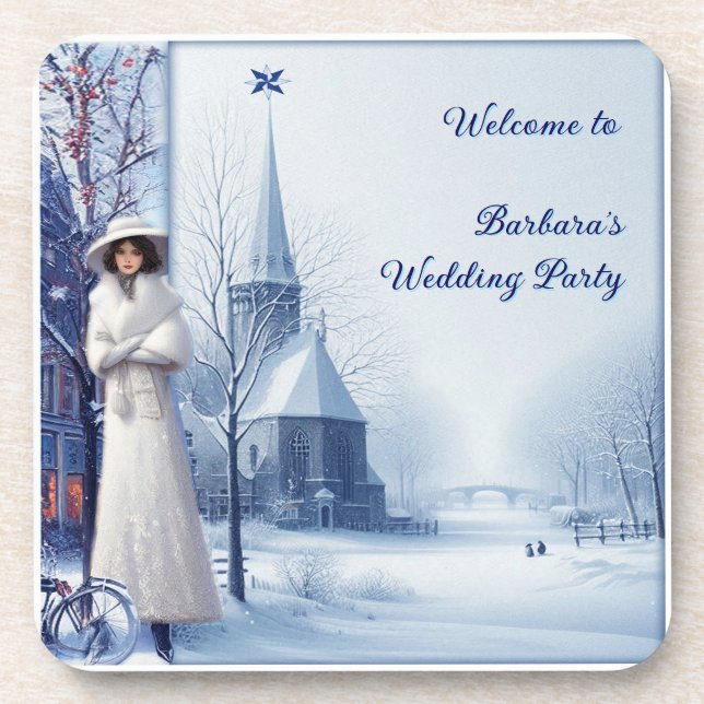 Winter Celebrations in Amsterdam Beverage Coaster (Front)