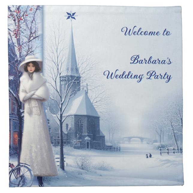 Winter Celebrations in Amsterdam Cloth Napkin (Front)