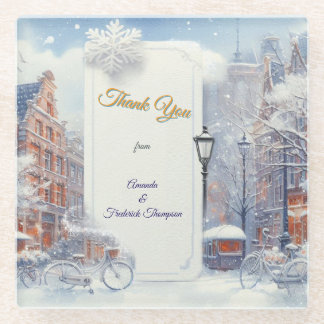 Winter Celebrations in Amsterdam Glass Coaster