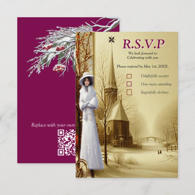 Winter Celebrations in Amsterdam RSVP Card (Front/Back)