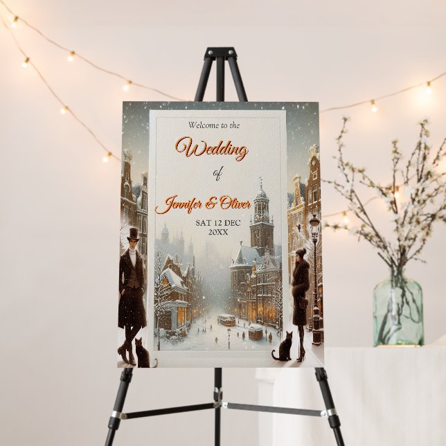 Winter Celebrations in the Snow, with Kittens Foam Board (In Situ (Stand))